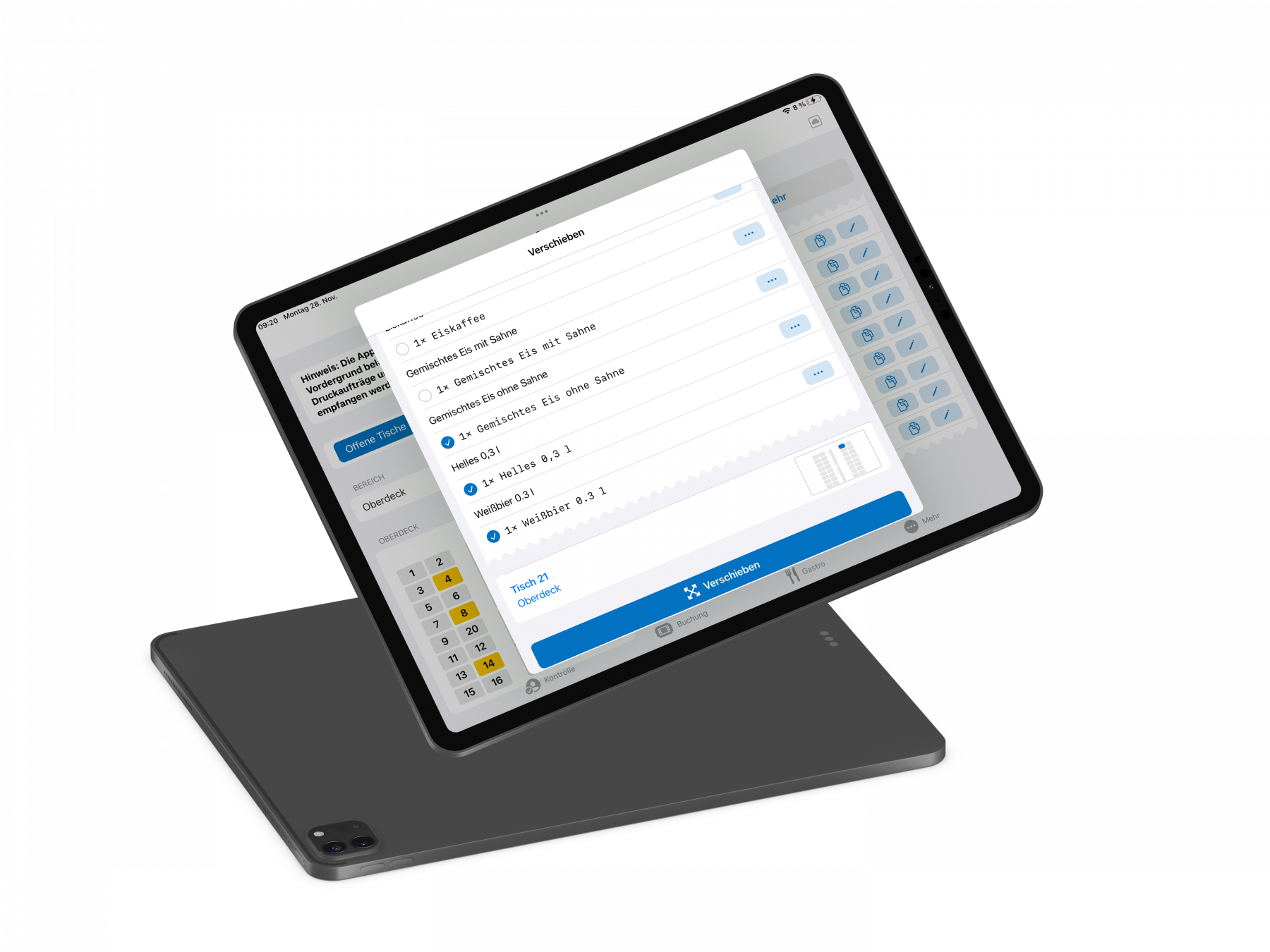 Tablet for ticket sales and ticket control