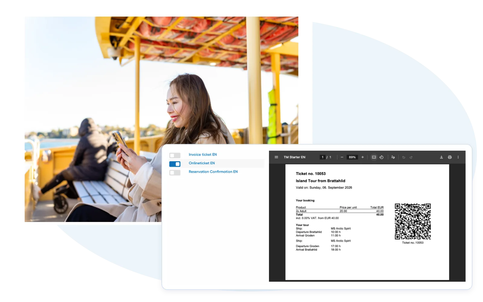 Passenger photograph with a Travelmanager document view