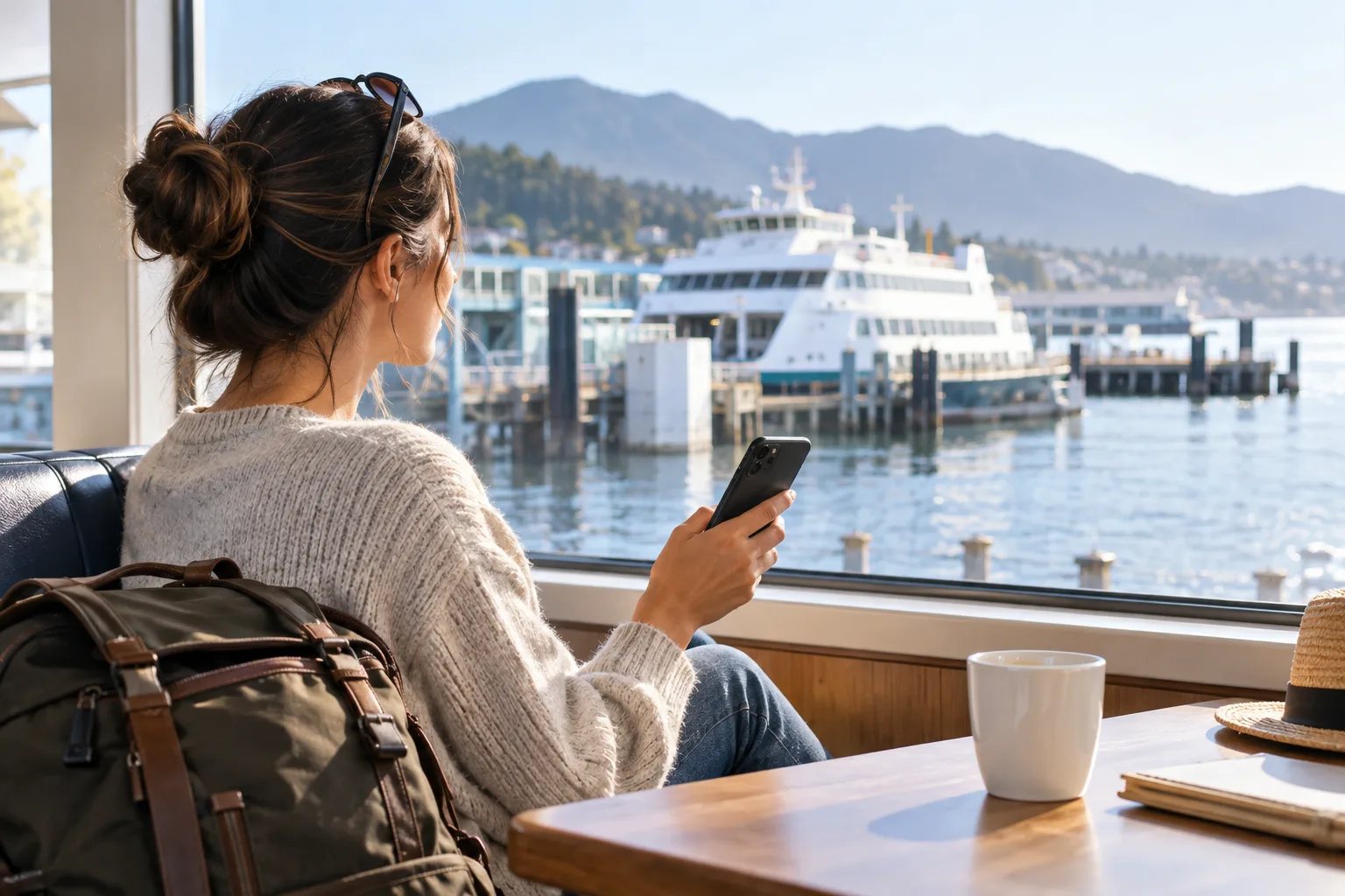 Illustrative booking team working through ferry reservations