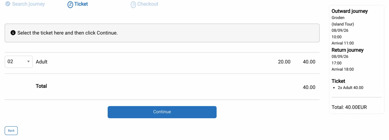 Actual online ticket quantities and prices